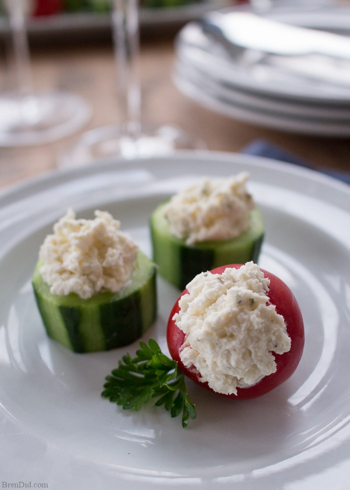 Looking for a quick and easy hors d'oeuvre? This 5 minute appetizer recipe for Cucumber and Pepper Cups is sure to impress your guests. It pairs crisp vegetables with creamy cheese for the perfect bite!
