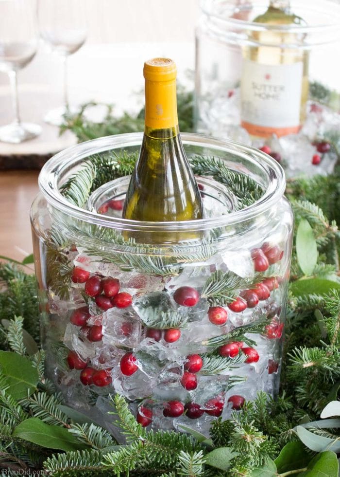 Bring the beauty of nature to your holiday party with an ice wine cooler. It takes just a few minutes and a few simple ingredients to turn your favorite wine into a showpiece. 