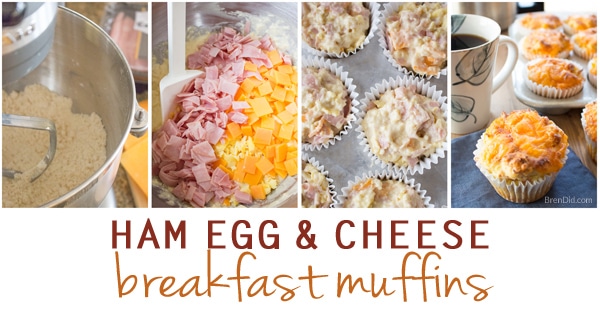 These easy ham egg and cheese breakfast muffins breakfast muffins taste like ham, egg, and cheese biscuits. They are perfect for busy morning when you don't have time to cook but want to serve a hot, homemade meal.