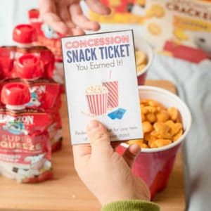 Family movie night concession ticket