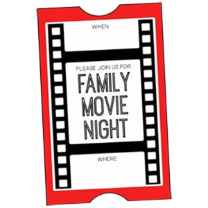 Family movie night ticket from Bren Did