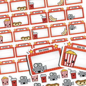 Family movie night planner stickers