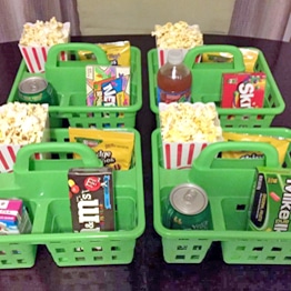 Family movie night snack basket