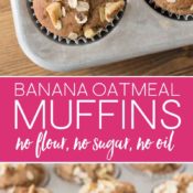 Healthy Banana Oatmeal Muffins Pin
