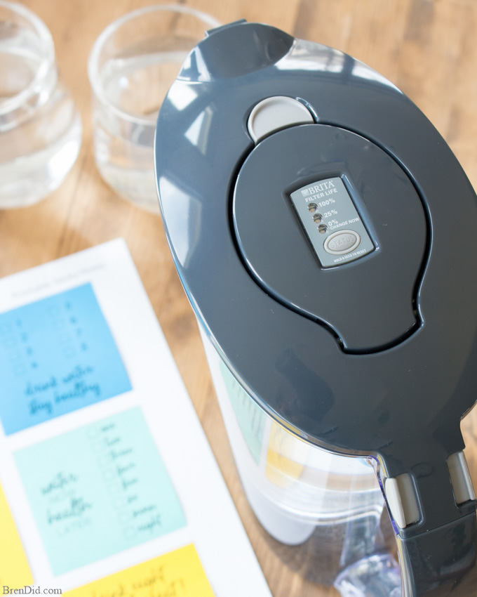 Free Printable Water Tracker Notes with Brita Pitcher