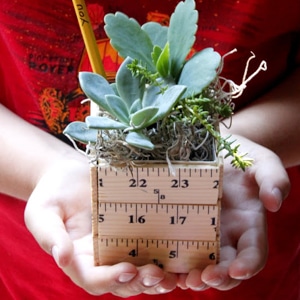 flower pot made with rulers