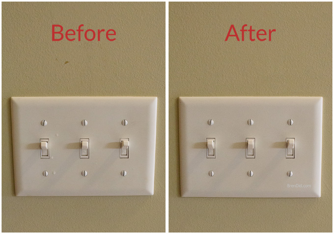 Light switch Before and After Cleaning