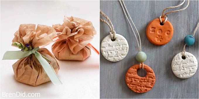 coffee filter sachet terra cotta diffuser necklace