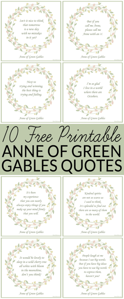10 Free Printable Anne Of Green Gables Quotes Bren Did