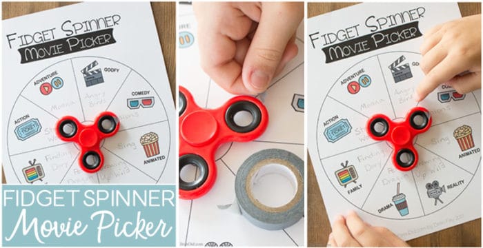 Fidget Spinner Movie Picker free printable collage