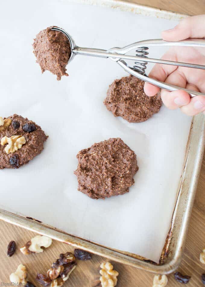 Scooping Healthy Chocolate Cookies