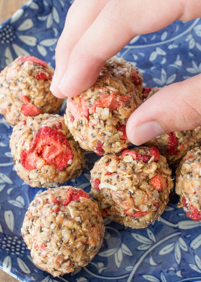 Strawberry Crispy Energy Balls For Kids