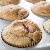 Gluten Free Cranberry Orange Muffins close up