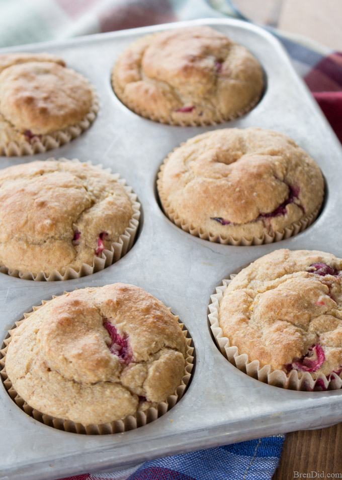 Gluten Free Cranberry Orange Muffins in tin