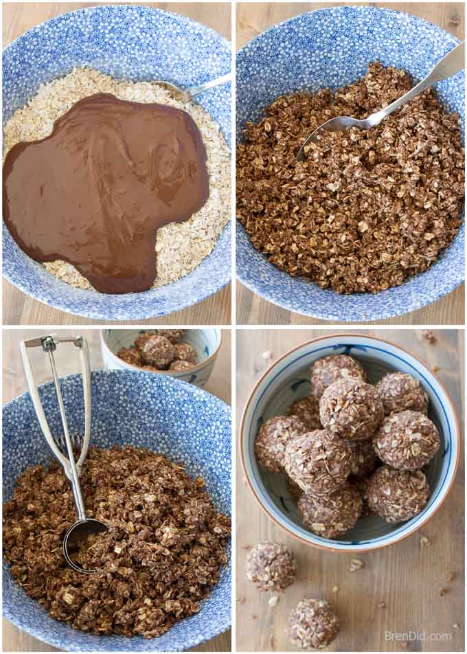 no bake chocolate energy balls collage