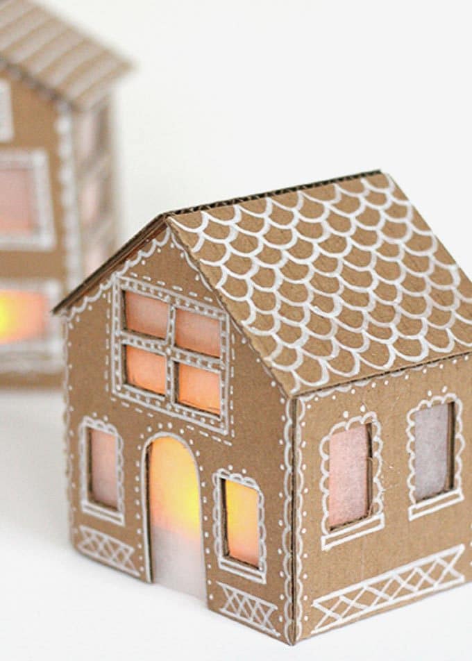 Cardboard Christmas Houses Template