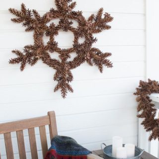 pinecone snowflake wreath