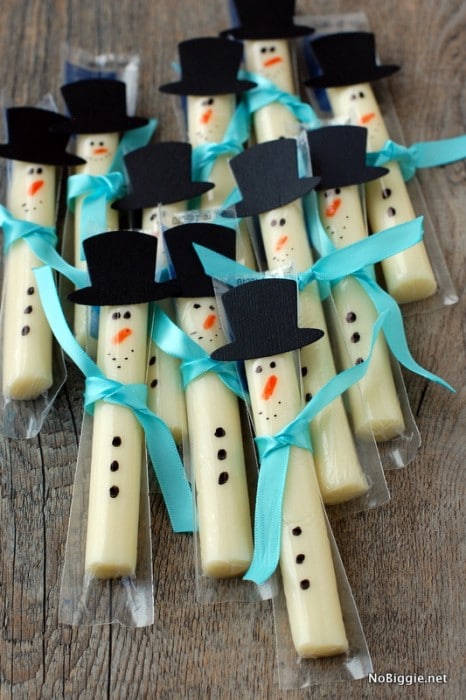 snowmen cheese sticks