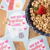 Free Printable valentines with cereal Best Friend Cards