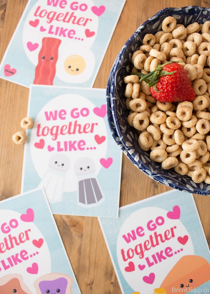 Free Printable valentines with cereal  Best Friend Cards