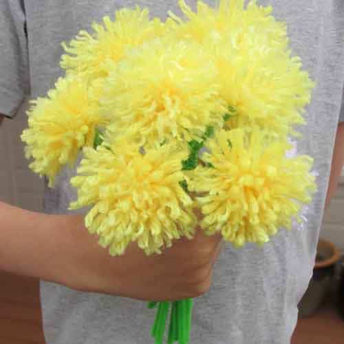 flowers made from yarn