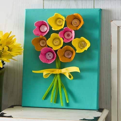 flowers made from egg carton