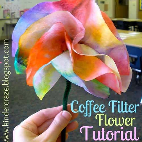 flowers made from coffee filters