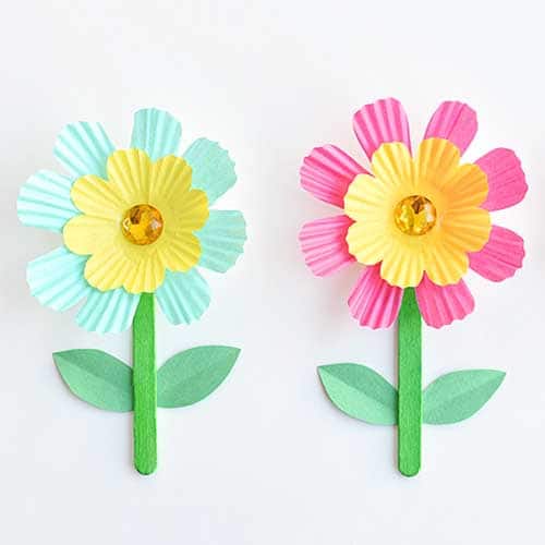 flowers made from cupcake wrappers