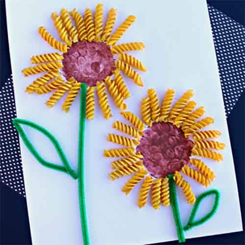 flowers made from noodles