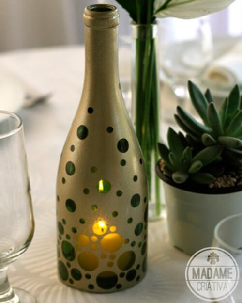 diy lanterns with wine bottles