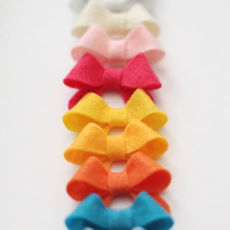 multicolored mini felt bows