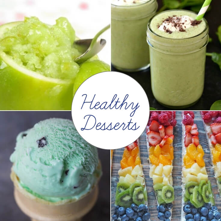 healthy St Patrick’s Day dessert ideas collage