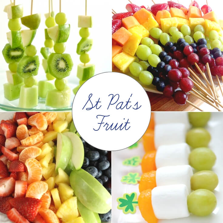 Fruit St Patrick’s Day treats collage