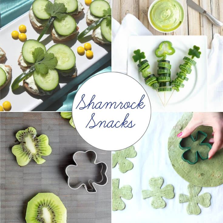 Shamrock themed St Patrick’s Day treats collage